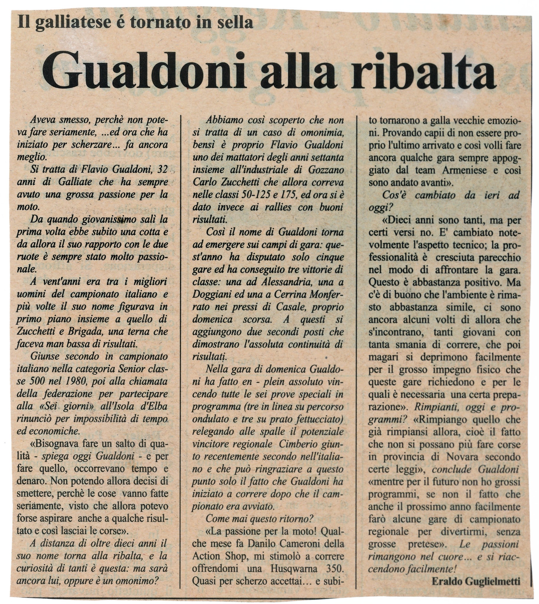 Articolo Gualdoni alla ribalta